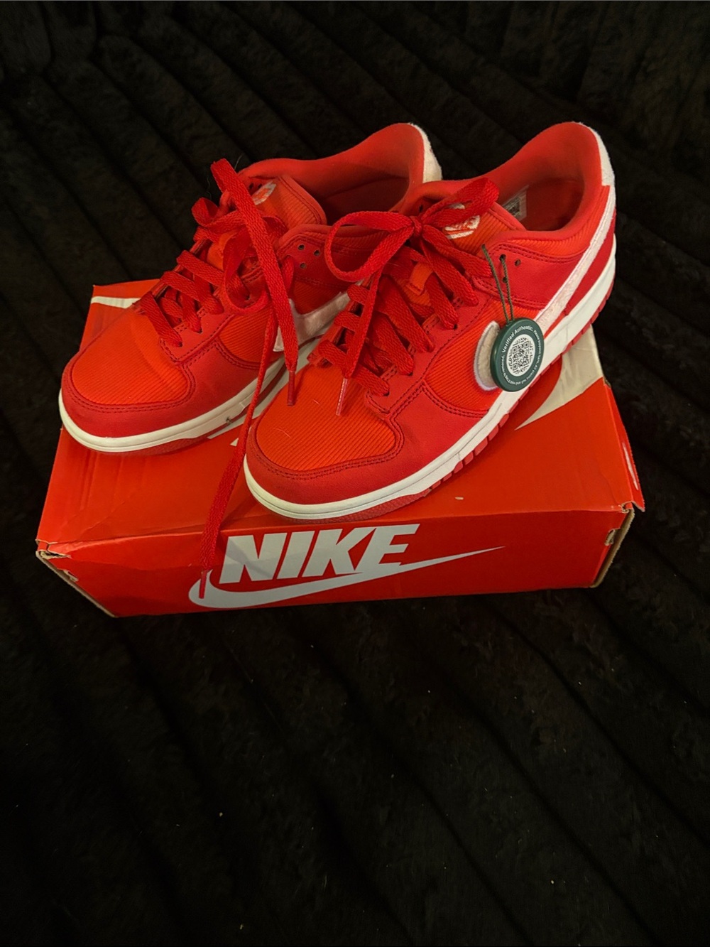 Nike Kids Red Low-Top Sneakers with White Accents